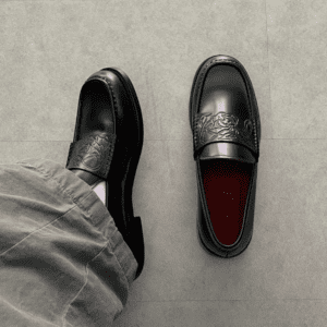 black loafers